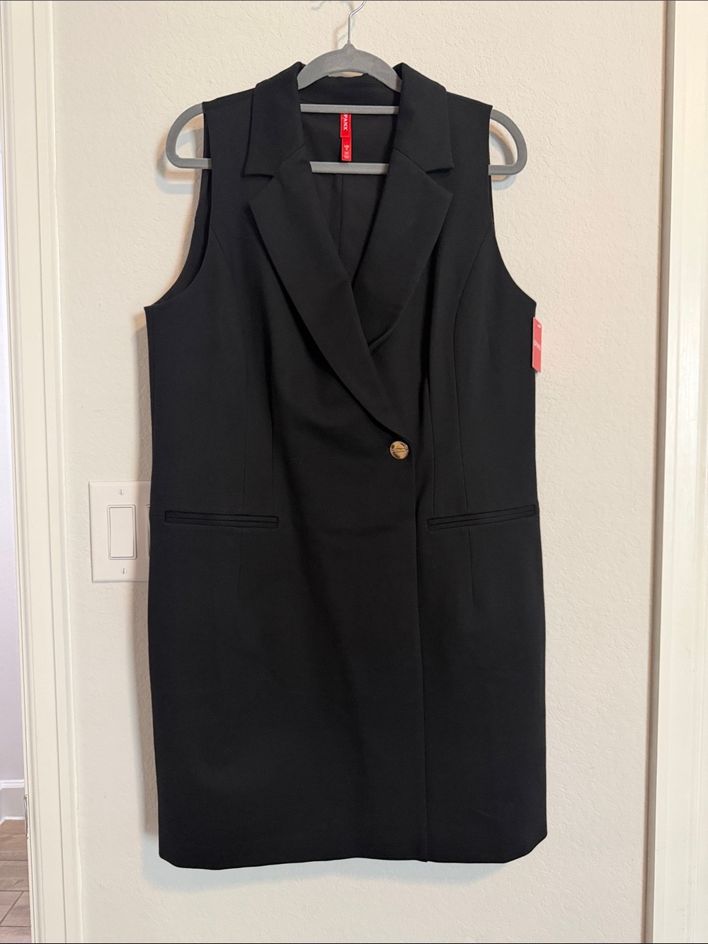 SPANX Black Sleeveless Blazer Dress